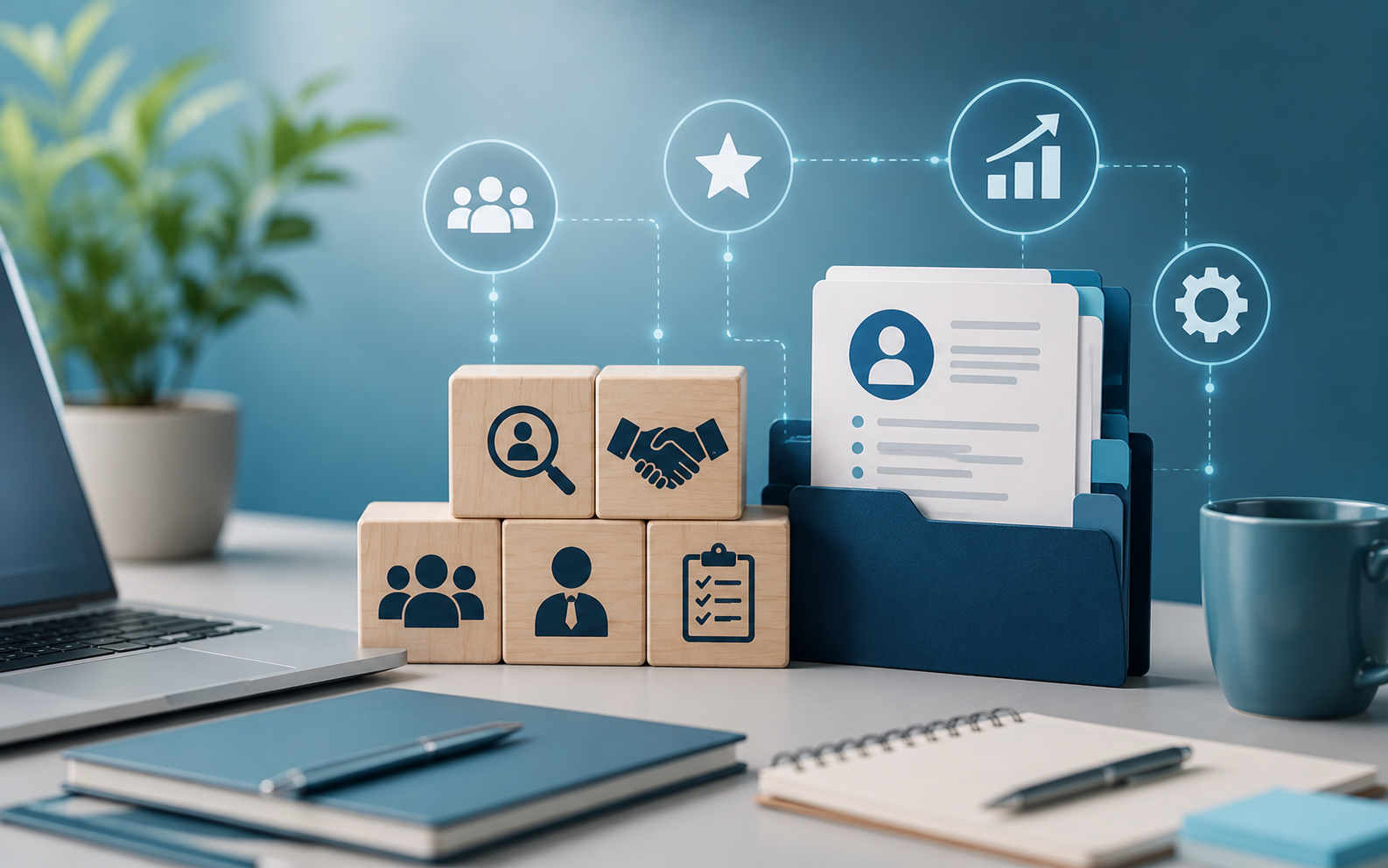 Human resources professional using artificial intelligence tools